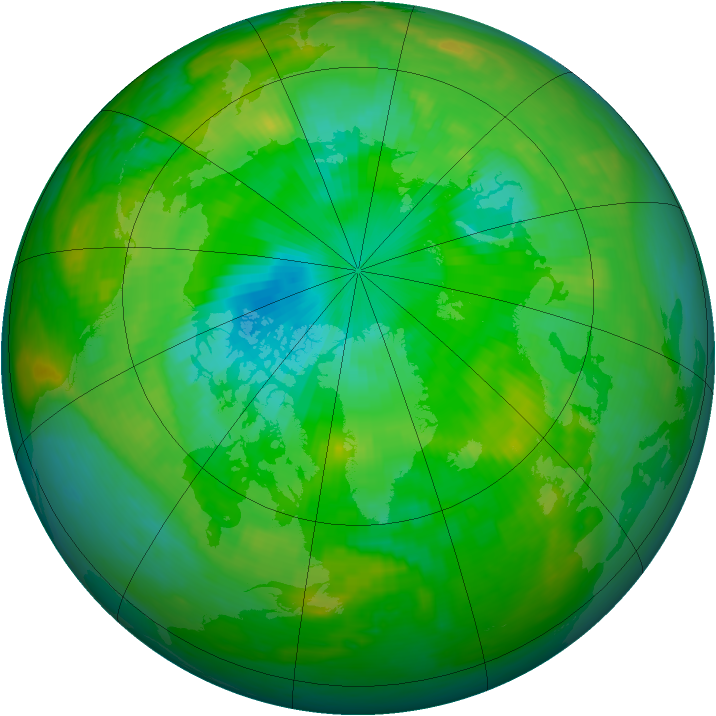 Arctic ozone map for 18 July 1983